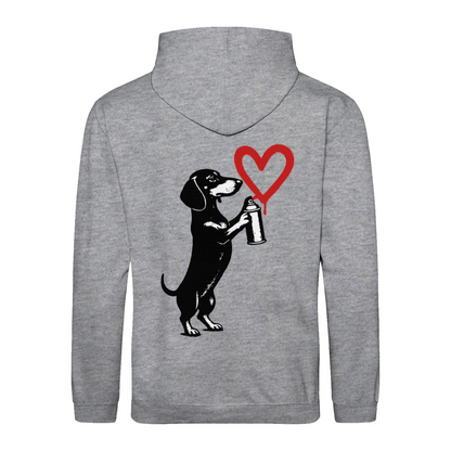 Dackel „Love Graffiti“ – Street-Art Sweatshirt für Liebhaber urbaner Statements-Sweatshirt-True Insights
