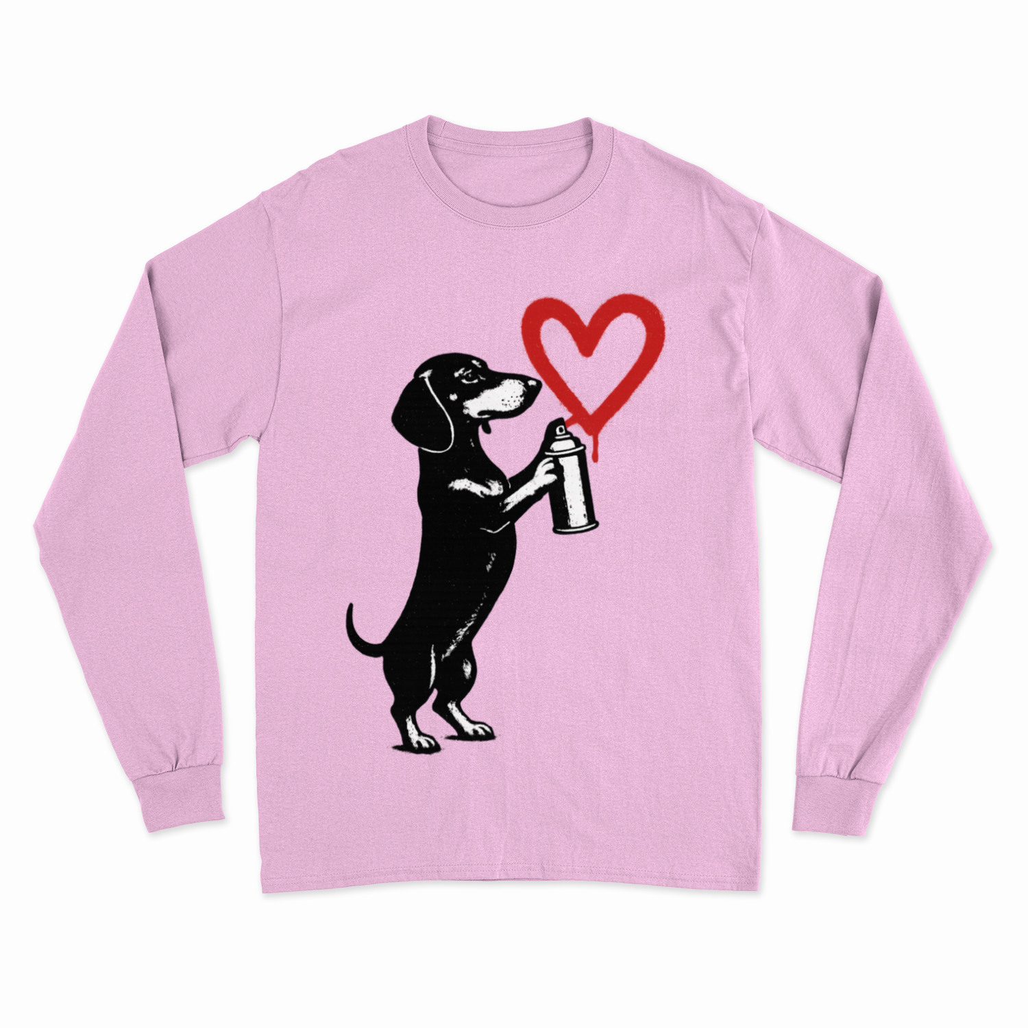 Dackel „Love Graffiti“ – Street-Art Sweatshirt für Liebhaber urbaner Statements-Sweatshirt-True Insights