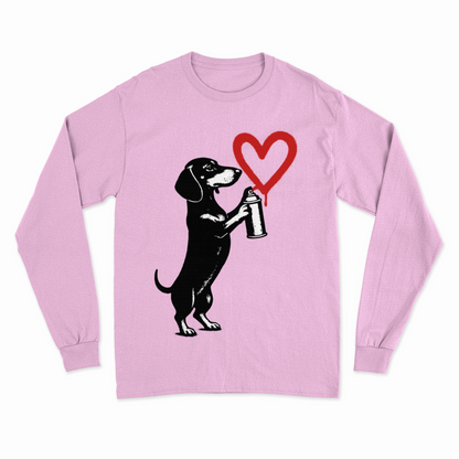 Dackel „Love Graffiti“ – Street-Art Sweatshirt für Liebhaber urbaner Statements-Sweatshirt-True Insights