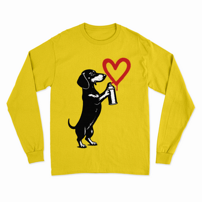 Dackel „Love Graffiti“ – Street-Art Sweatshirt für Liebhaber urbaner Statements-Sweatshirt-True Insights