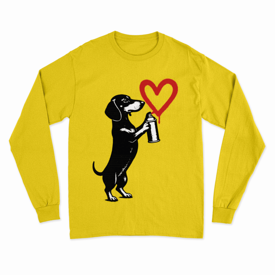 Dackel „Love Graffiti“ – Street-Art Sweatshirt für Liebhaber urbaner Statements-Sweatshirt-True Insights