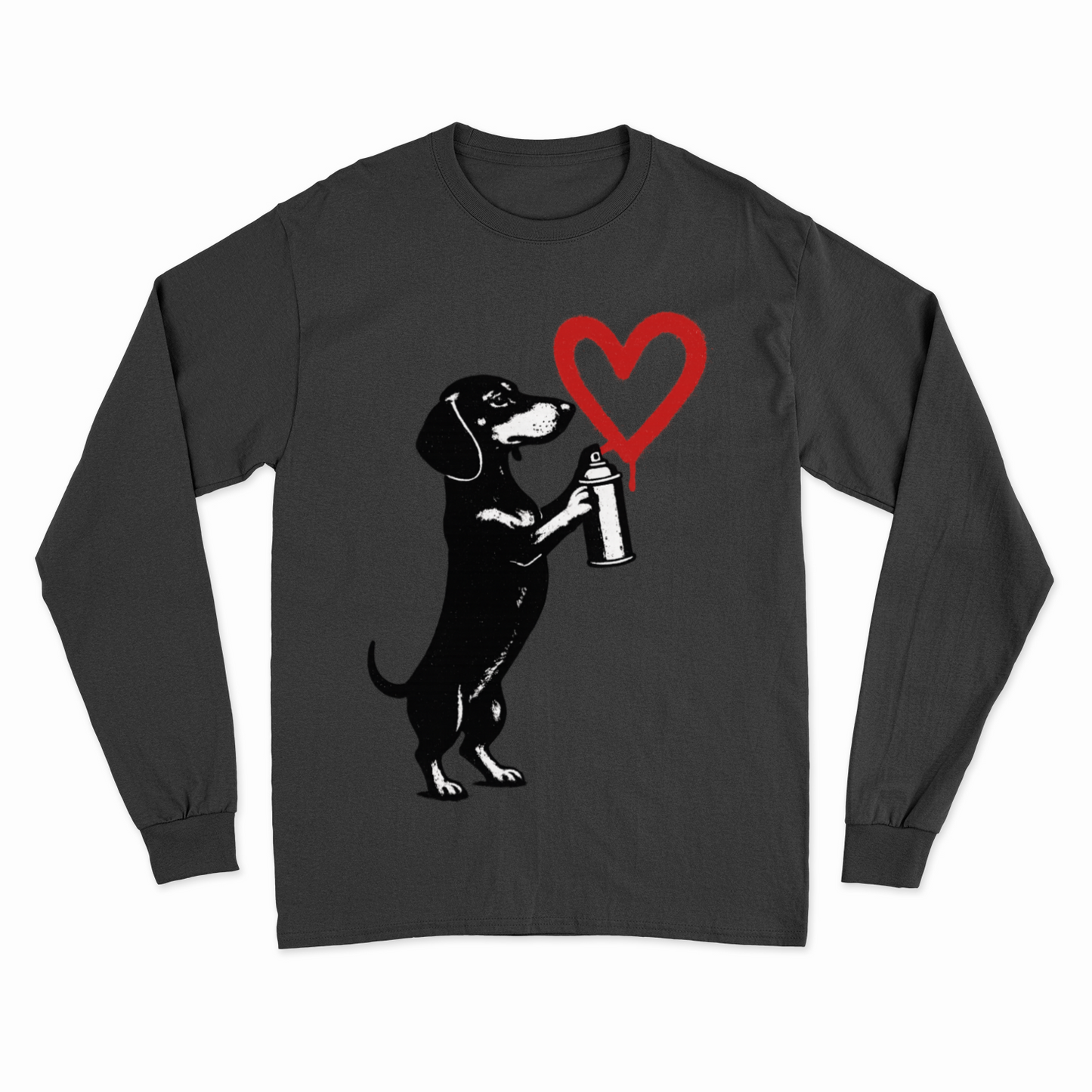 Dackel „Love Graffiti“ – Street-Art Sweatshirt für Liebhaber urbaner Statements-Sweatshirt-True Insights