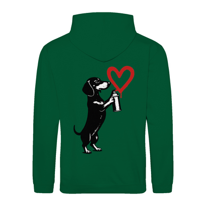 Dackel „Love Graffiti“ – Street-Art Sweatshirt für Liebhaber urbaner Statements-Sweatshirt-True Insights