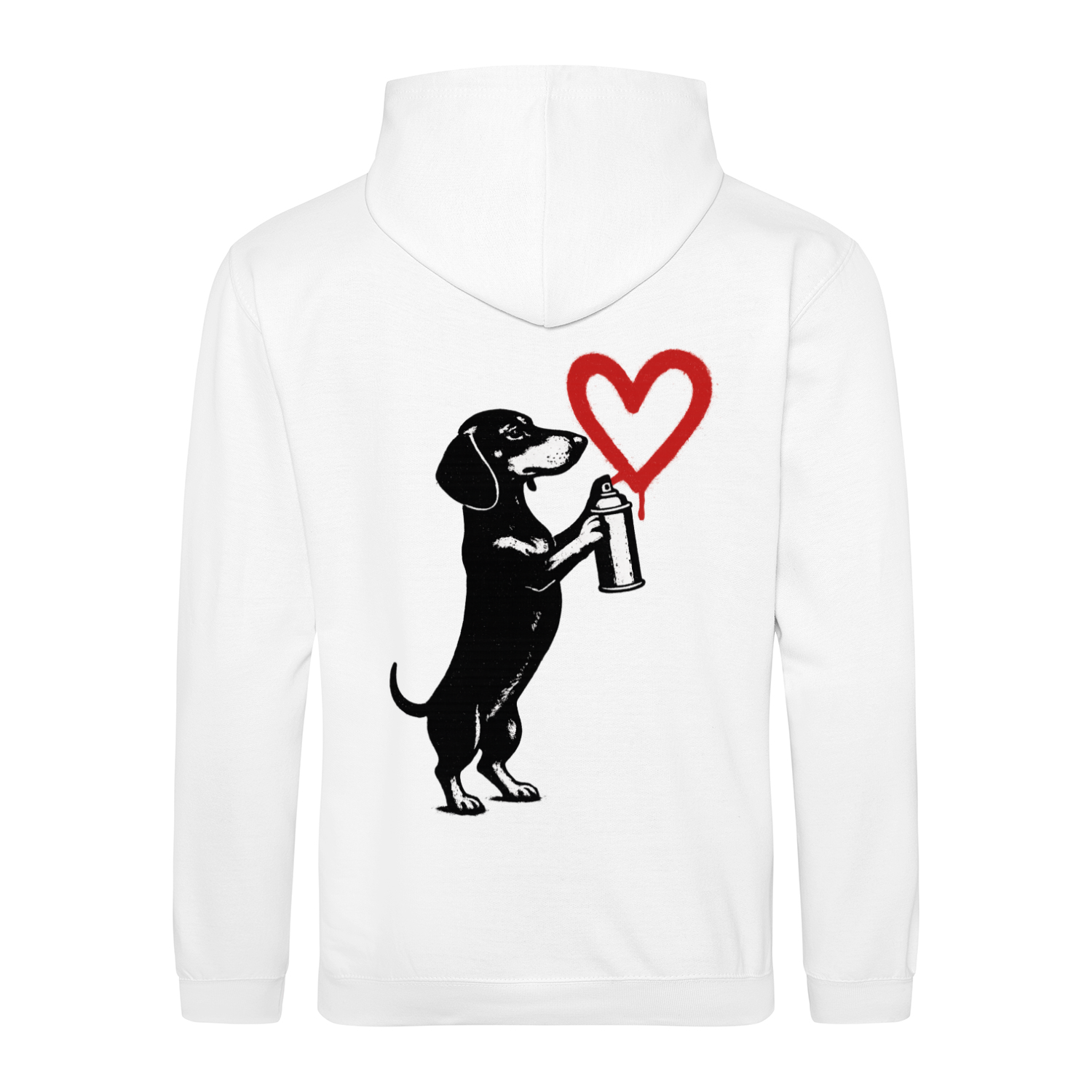 Dackel „Love Graffiti“ – Street-Art Sweatshirt für Liebhaber urbaner Statements-Sweatshirt-True Insights