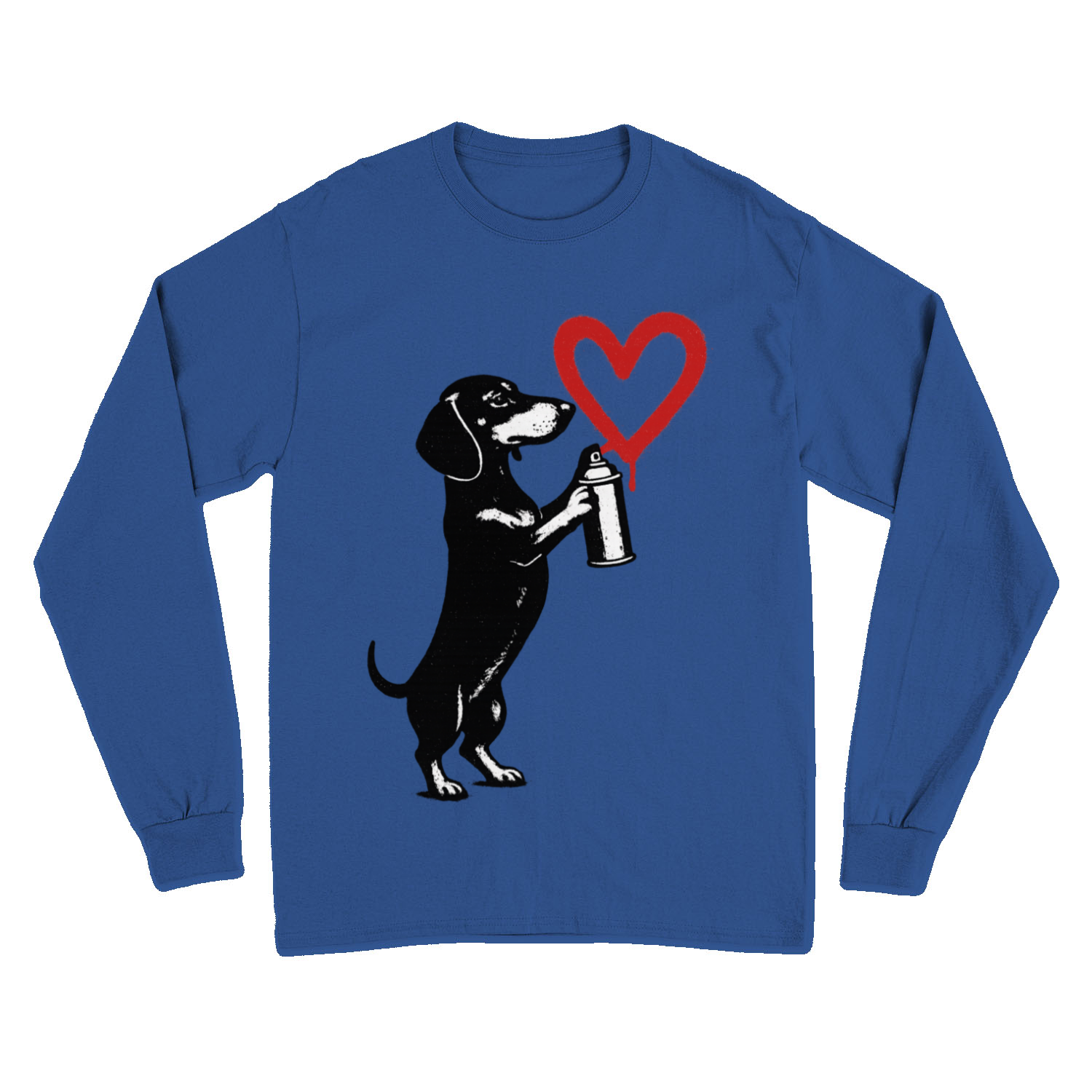 Dackel „Love Graffiti“ – Street-Art Sweatshirt für Liebhaber urbaner Statements-Sweatshirt-True Insights