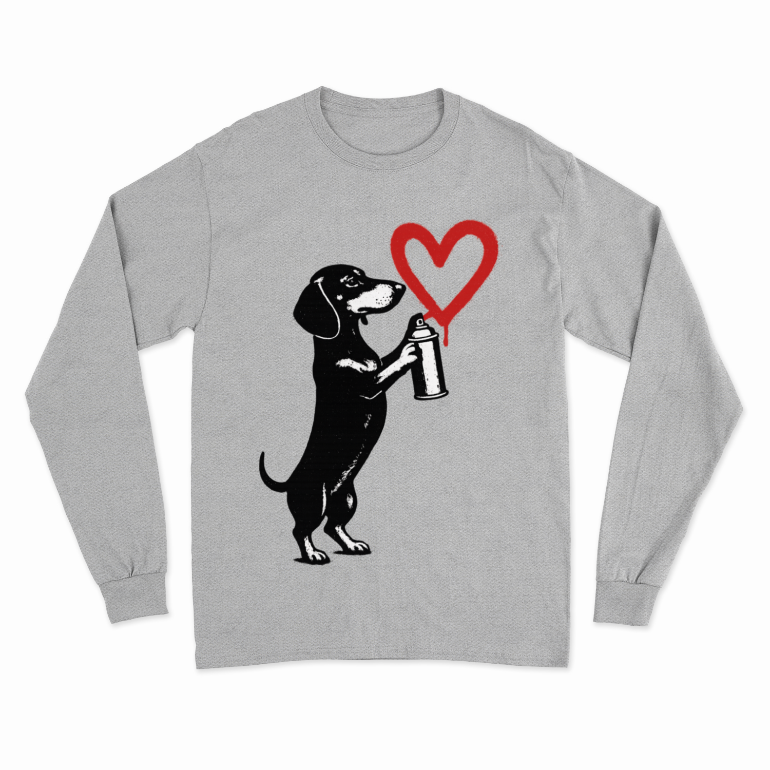 Dackel „Love Graffiti“ – Street-Art Sweatshirt für Liebhaber urbaner Statements-Sweatshirt-True Insights