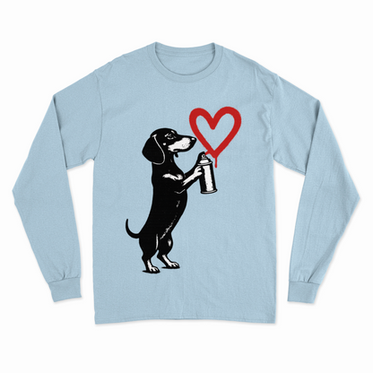 Dackel „Love Graffiti“ – Street-Art Sweatshirt für Liebhaber urbaner Statements-Sweatshirt-True Insights