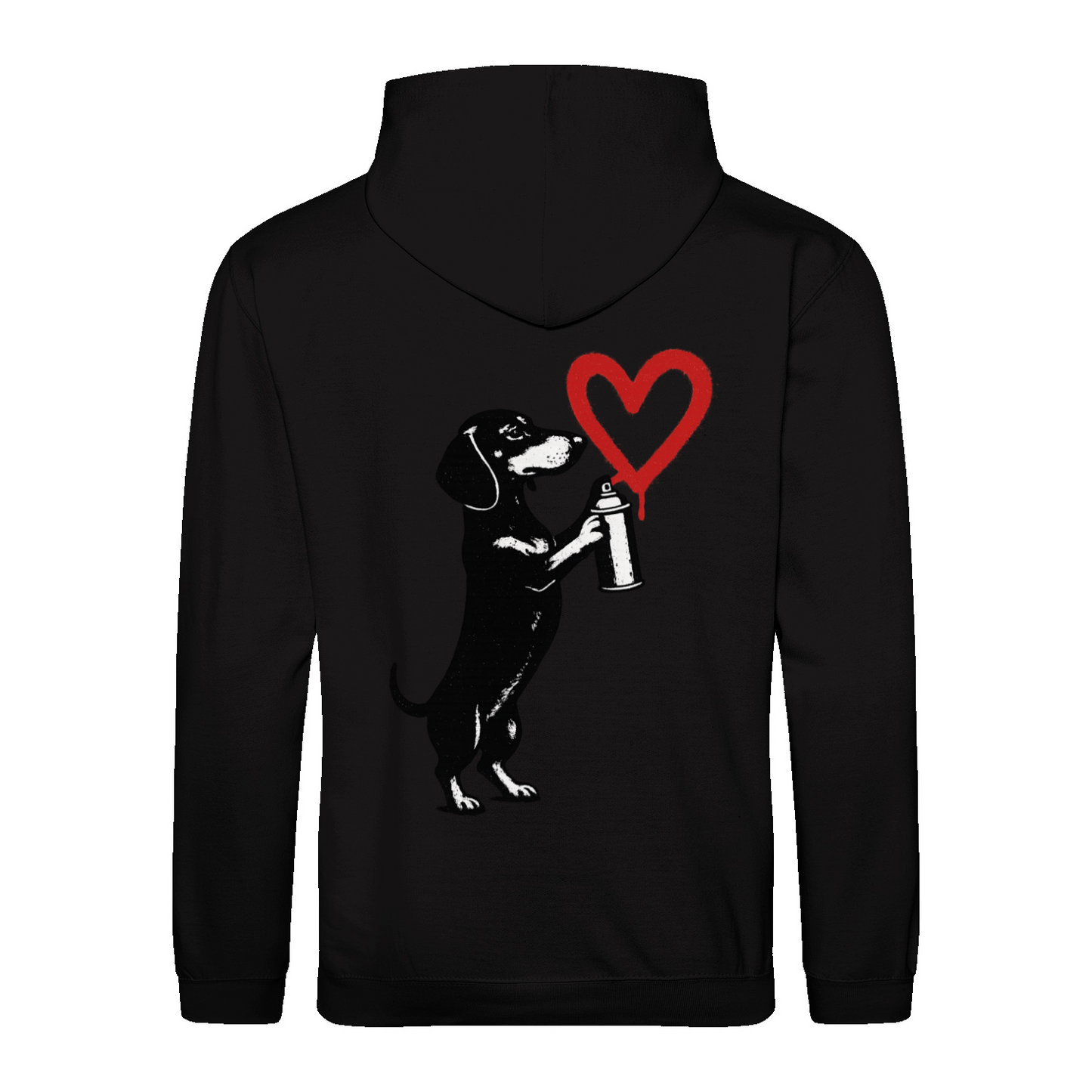 Dackel „Love Graffiti“ – Street-Art Sweatshirt für Liebhaber urbaner Statements-Sweatshirt-True Insights