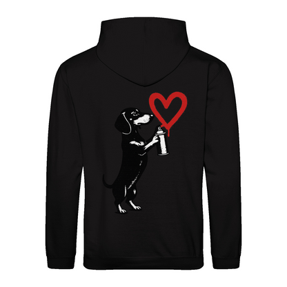 Dackel „Love Graffiti“ – Street-Art Sweatshirt für Liebhaber urbaner Statements-Sweatshirt-True Insights