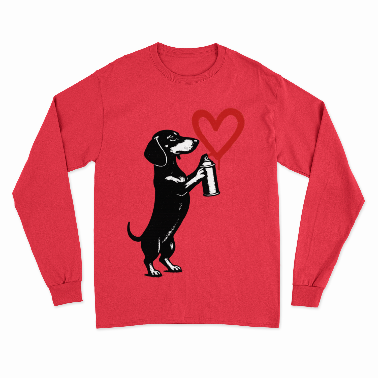 Dackel „Love Graffiti“ – Street-Art Sweatshirt für Liebhaber urbaner Statements-Sweatshirt-True Insights