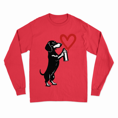 Dackel „Love Graffiti“ – Street-Art Sweatshirt für Liebhaber urbaner Statements-Sweatshirt-True Insights