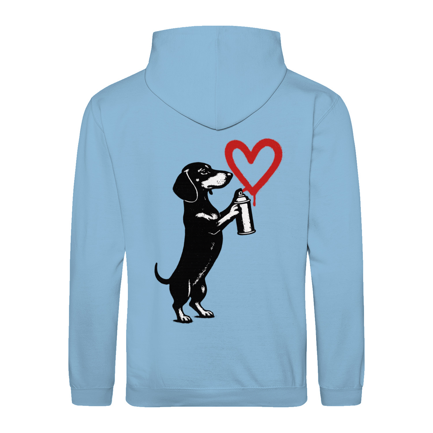 Dackel „Love Graffiti“ – Street-Art Sweatshirt für Liebhaber urbaner Statements-Sweatshirt-True Insights