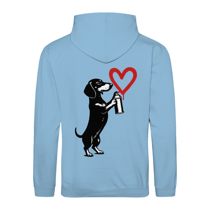 Dackel „Love Graffiti“ – Street-Art Sweatshirt für Liebhaber urbaner Statements-Sweatshirt-True Insights