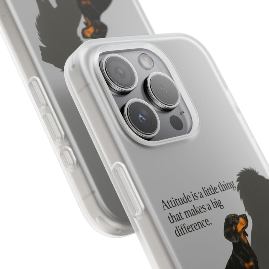 True Insights Handyhülle Dackel Löwenschatten Motiv mit kleinem Dackel und großem Löwenschatten