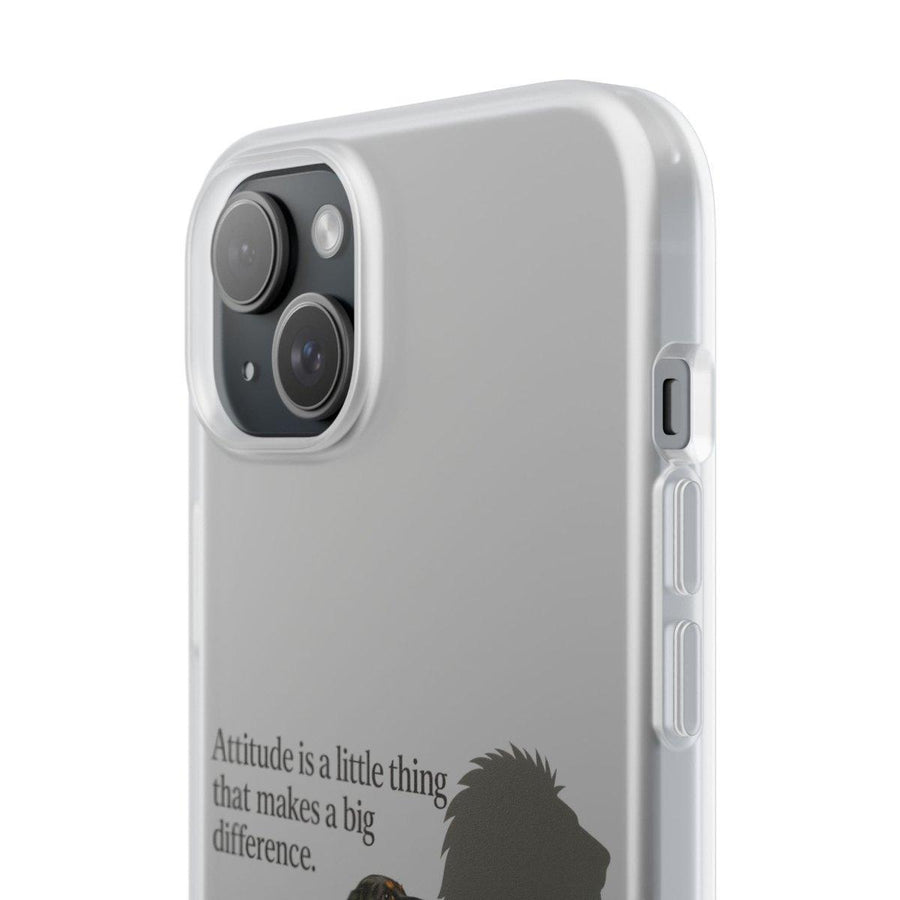 True Insights Handyhülle Dackel Löwenschatten mit witzigem Spruch Attitude is a little thing
