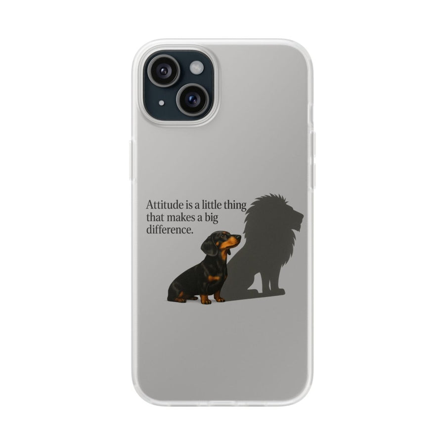True Insights Handyhülle Dackel Löwenschatten für iPhone 15 Plus mit Attitude-Motiv