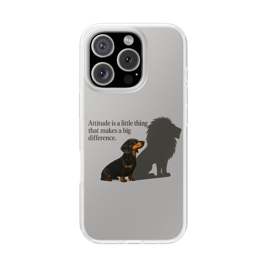 True Insights Handyhülle Dackel Löwenschatten für iPhone 16 Pro mit satirischem Dackel-Motiv