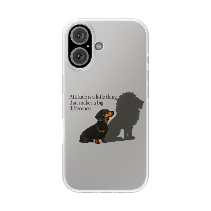 True Insights Handyhülle Dackel Löwenschatten für iPhone 16 mit coolem Löwenschatten-Design