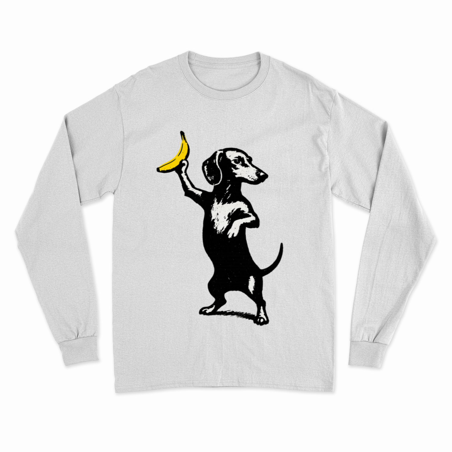 Dackel mit Banane – Banksy Style Sweatshirt-Sweatshirt-True Insights