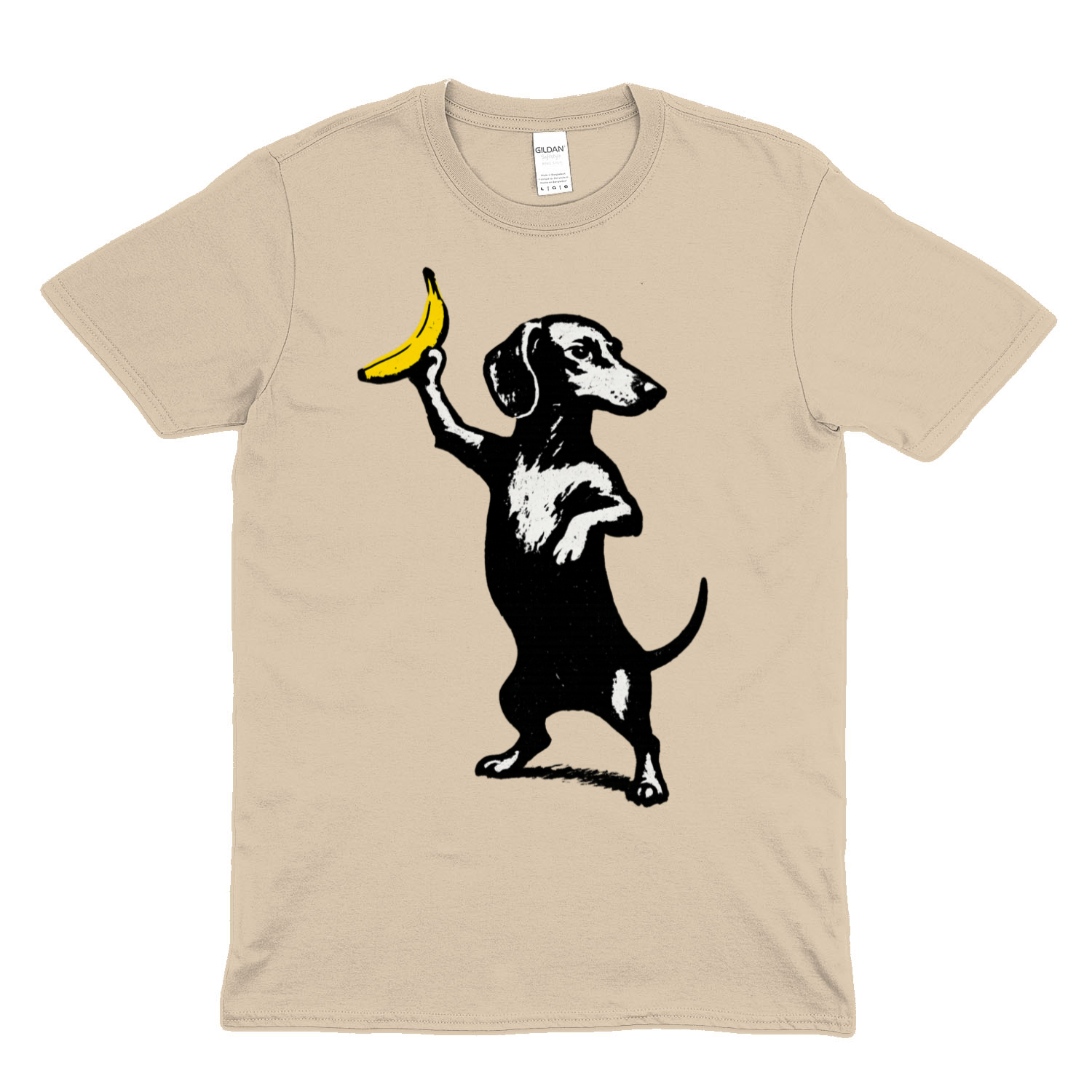 Dackel mit Banane – Satirisches Street-Art T-Shirt-T-Shirt-True Insights