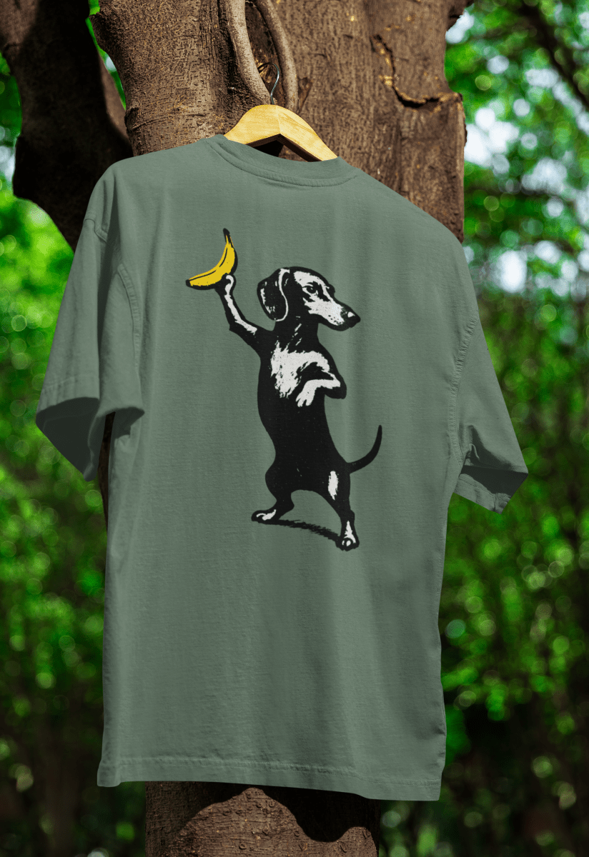 True Insights T-Shirt Dackel mit Banane frecher Print im angesagten urbanen Look