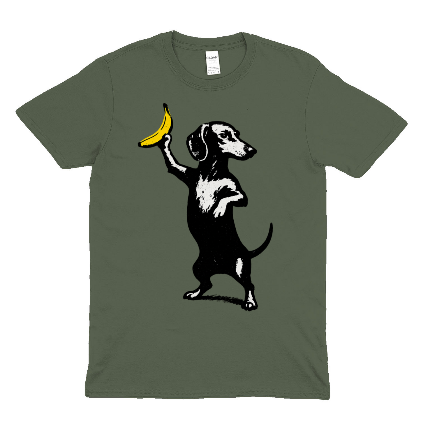 Dackel mit Banane – Satirisches Street-Art T-Shirt-T-Shirt-True Insights