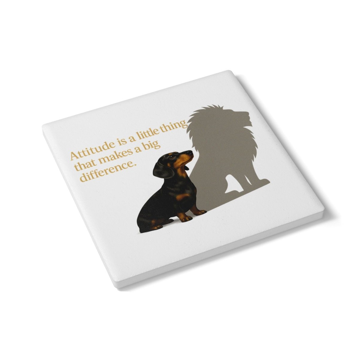 „Dackel mit Löwenschatten“ – Größe ist eine Frage der Haltung – Lustiges Home Decor | True Insights – Bild 2