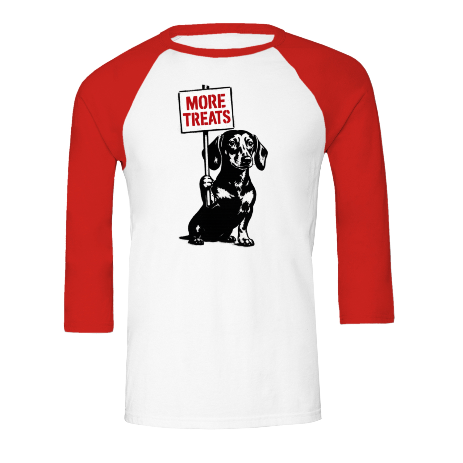 Dackel „More Treats“ – 3/4 Sleeve Street-Art Shirt mit ironischer Botschaft-Sweatshirt-True Insights