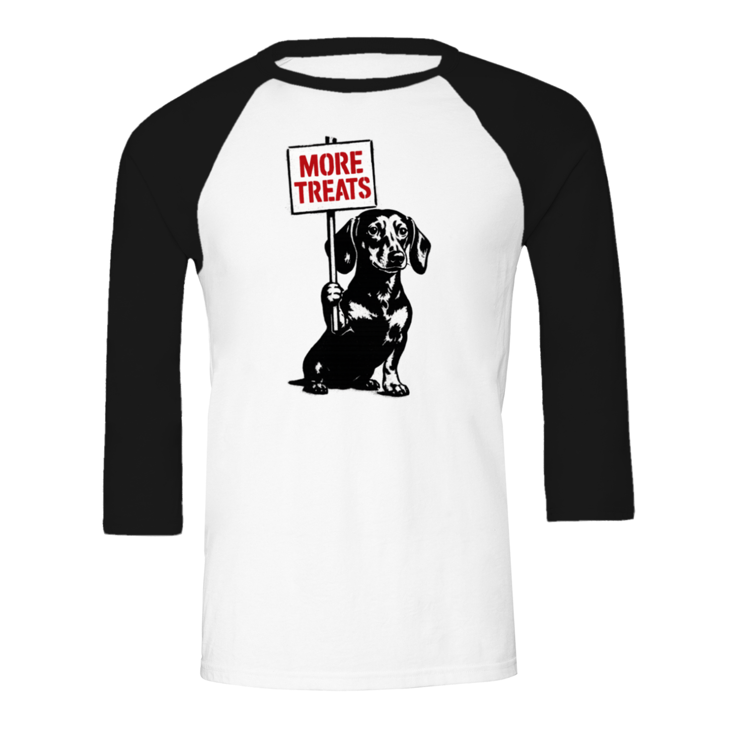 Dackel „More Treats“ – 3/4 Sleeve Street-Art Shirt mit ironischer Botschaft-Sweatshirt-True Insights