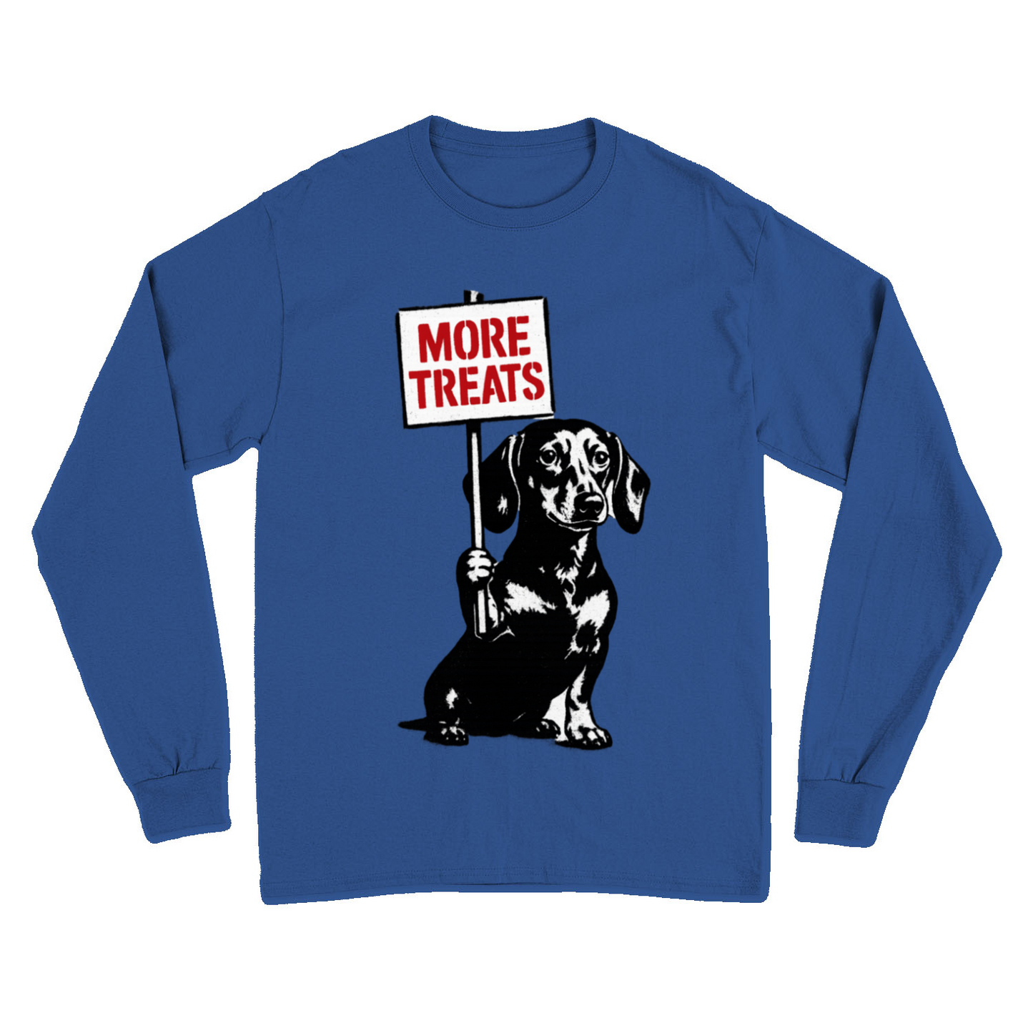 Dackel „More Treats“ – Banksy Style Sweatshirt mit augenzwinkerndem Protest-Sweatshirt-True Insights