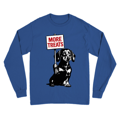 Dackel „More Treats“ – Banksy Style Sweatshirt mit augenzwinkerndem Protest-Sweatshirt-True Insights