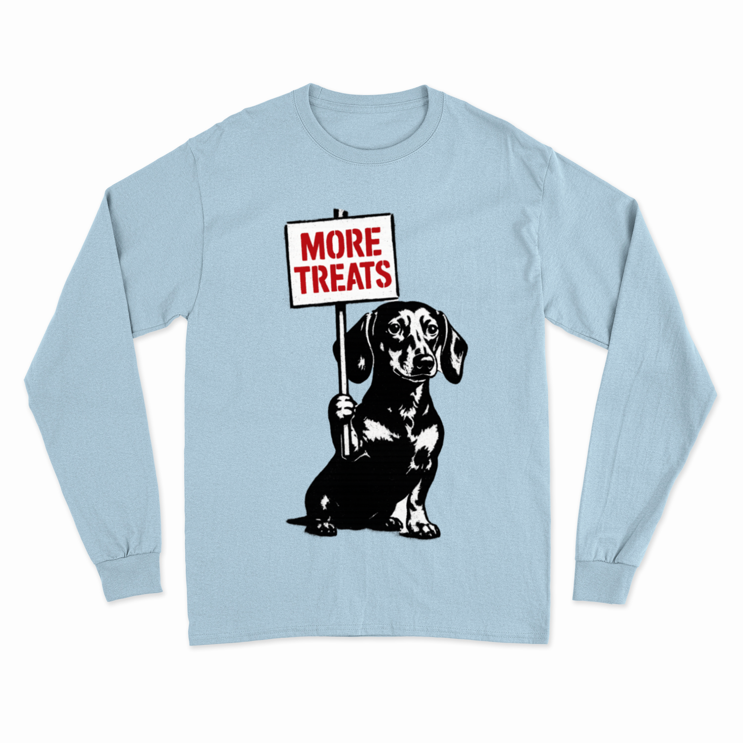 Dackel „More Treats“ – Banksy Style Sweatshirt mit augenzwinkerndem Protest-Sweatshirt-True Insights