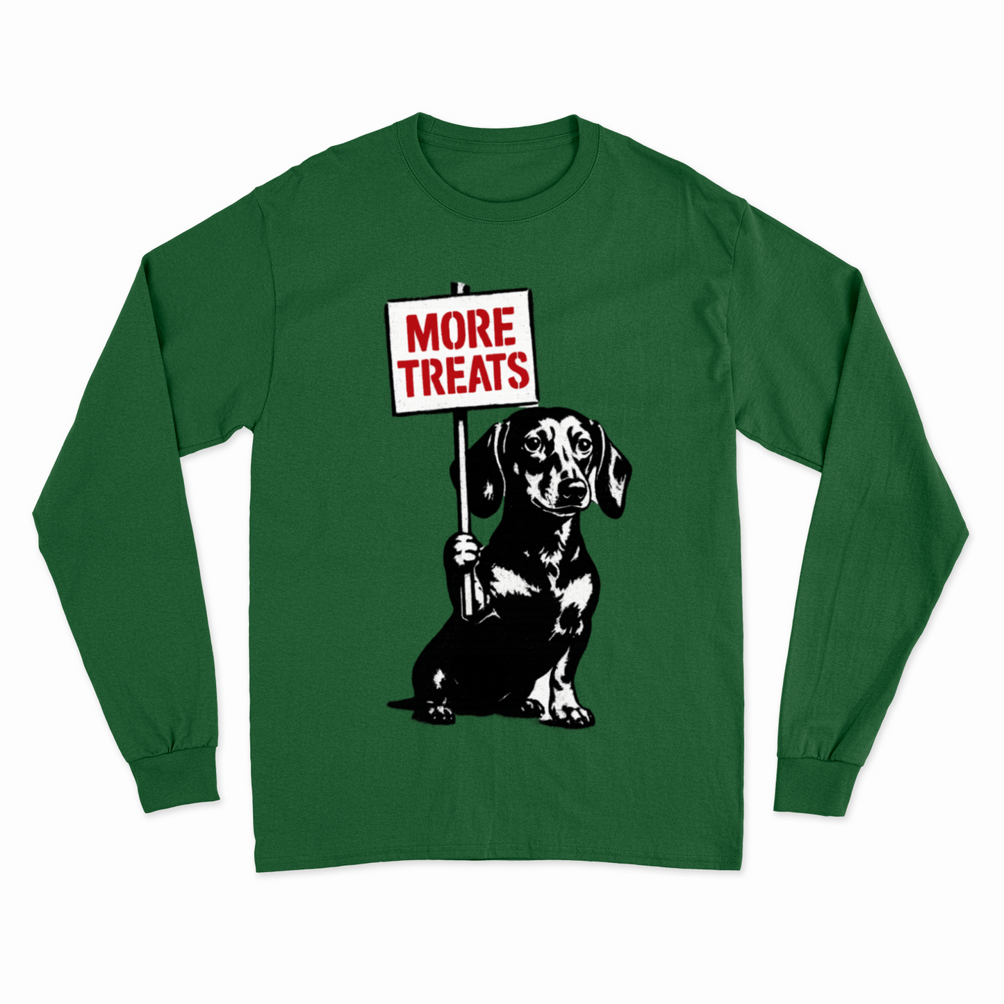 Dackel „More Treats“ – Banksy Style Sweatshirt mit augenzwinkerndem Protest-Sweatshirt-True Insights