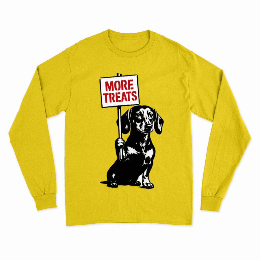 Dackel „More Treats“ – Banksy Style Sweatshirt mit augenzwinkerndem Protest-Sweatshirt-True Insights