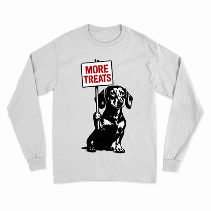 Dackel „More Treats“ – Banksy Style Sweatshirt mit augenzwinkerndem Protest-Sweatshirt-True Insights