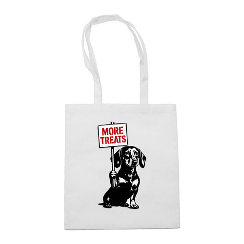 Dackel „More Treats“ – Satirische Street-Art Stofftasche für Hundeliebhaber & Kunstfans-Bags-True Insights