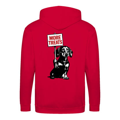 Dackel „More Treats“ – Satirischer Street-Art Zip-Hoodie für kreative Outfits-Zip Hoodie-True Insights