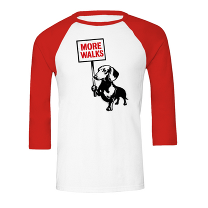 Dackel „More Walks“ – 3/4 Sleeve Urban Street-Art Shirt mit augenzwinkerndem Statement-T-Shirt-True Insights