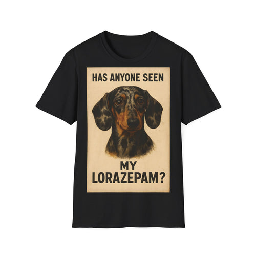 Dachshund Shirt Black Humor – Buy a funny retro T-shirt for dog lovers with a Lorazepam motif
