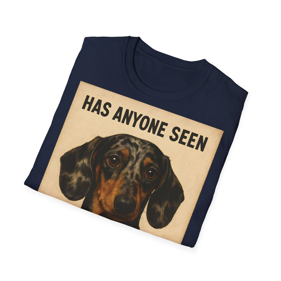 Dackel Shirt – „Has anyone seen my Lorazepam?“ | Lustiges Retro T-Shirt für Hundefans mit schwarzem Humor – Freches Satire-Design für mutige Statements | True Insights