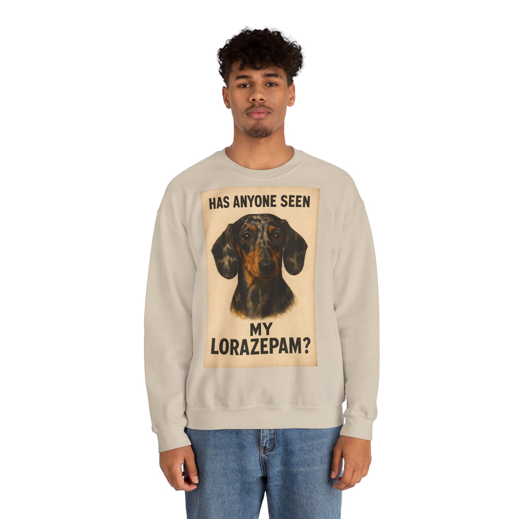 Dackel Sweatshirt – „Has anyone seen my Lorazepam?“ | Lustiger Pullover für Hundefreunde mit schwarzem Humor – Lustiges Sweatshirt | True Insights – Bild 13