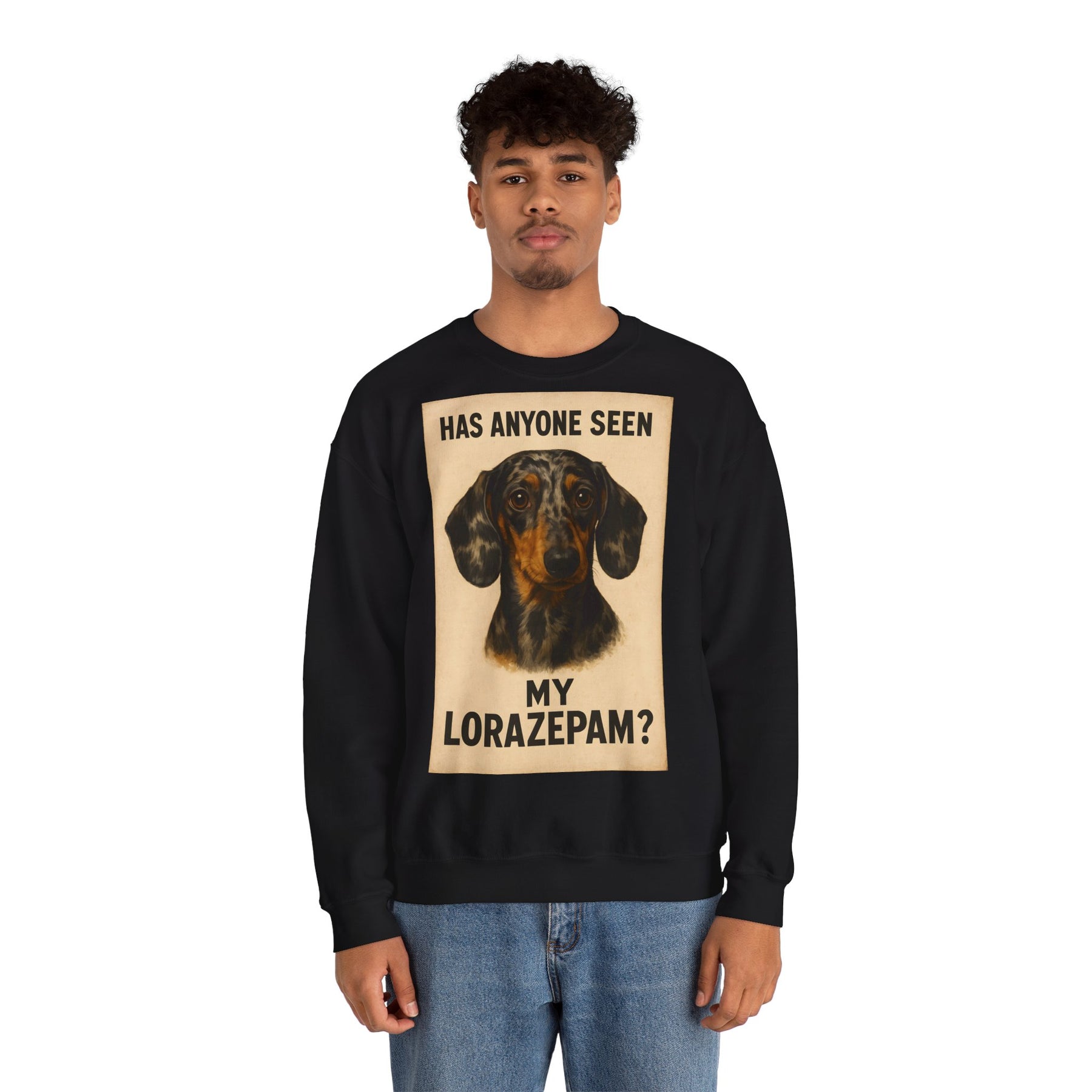 Dackel Sweatshirt – „Has anyone seen my Lorazepam?“ | Lustiger Pullover für Hundefreunde mit schwarzem Humor – Lustiges Sweatshirt | True Insights – Bild 20