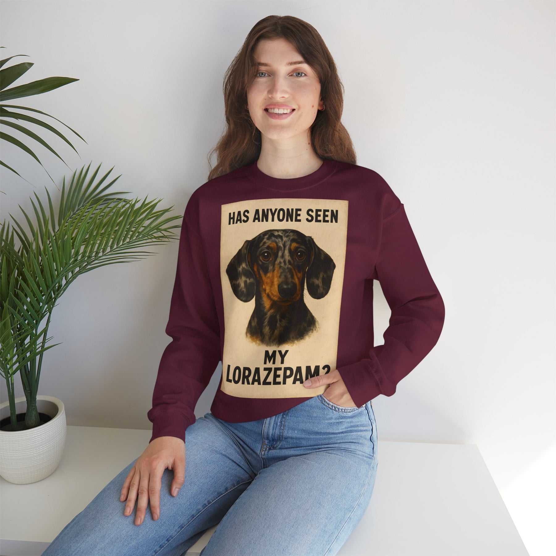 Dackel Sweatshirt – „Has anyone seen my Lorazepam?“ | Lustiger Pullover für Hundefreunde mit schwarzem Humor – Lustiges Sweatshirt | True Insights – Bild 39