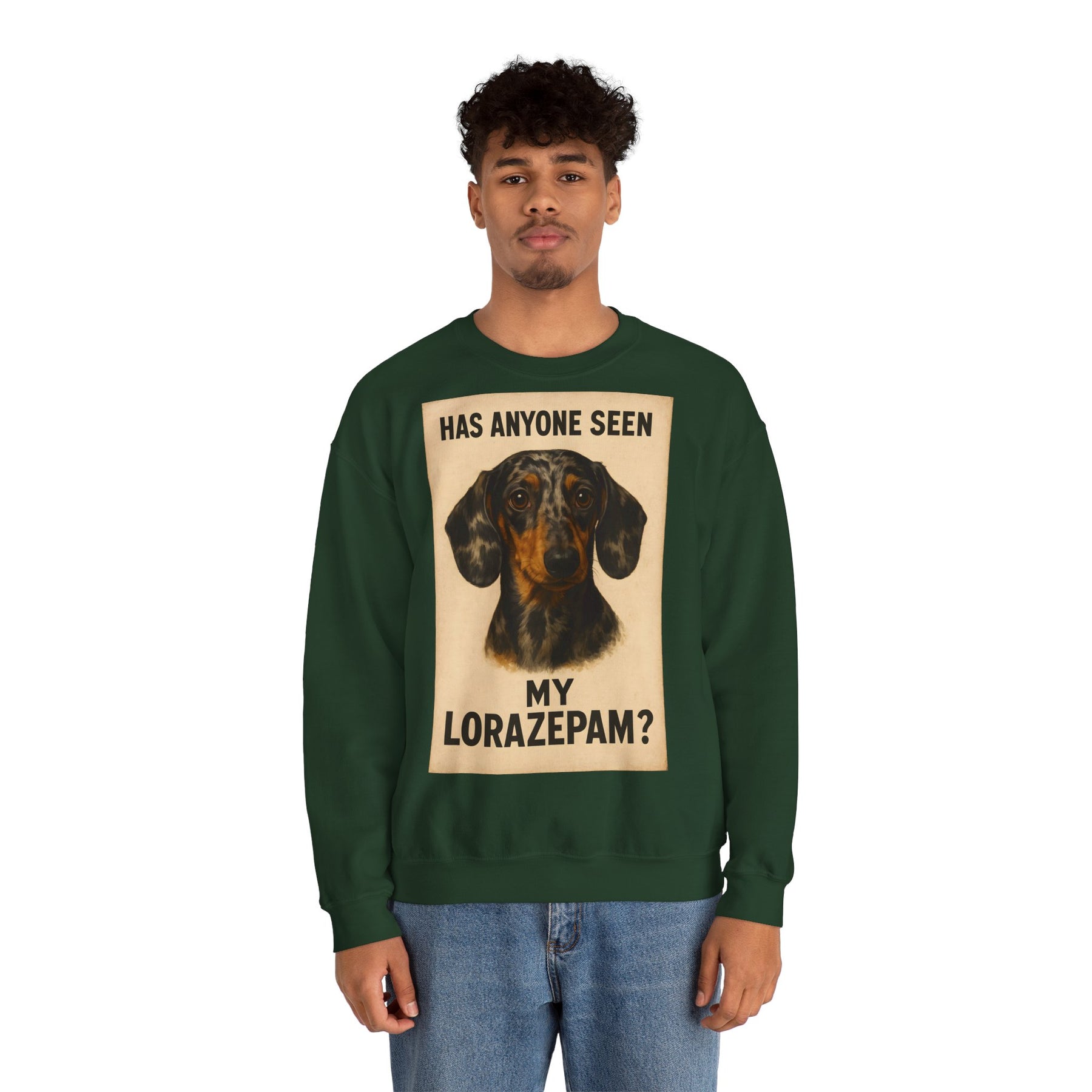 Dackel Sweatshirt – „Has anyone seen my Lorazepam?“ | Lustiger Pullover für Hundefreunde mit schwarzem Humor – Lustiges Sweatshirt | True Insights – Bild 48