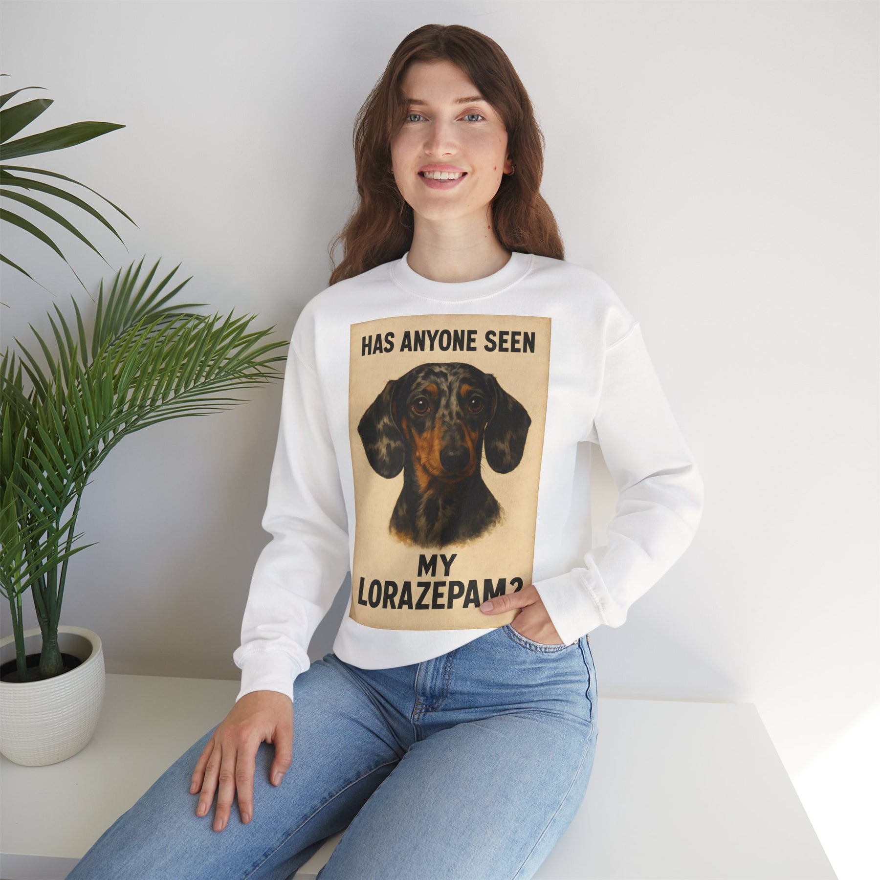 Dackel Sweatshirt – „Has anyone seen my Lorazepam?“ | Lustiger Pullover für Hundefreunde mit schwarzem Humor – Lustiges Sweatshirt | True Insights – Bild 59