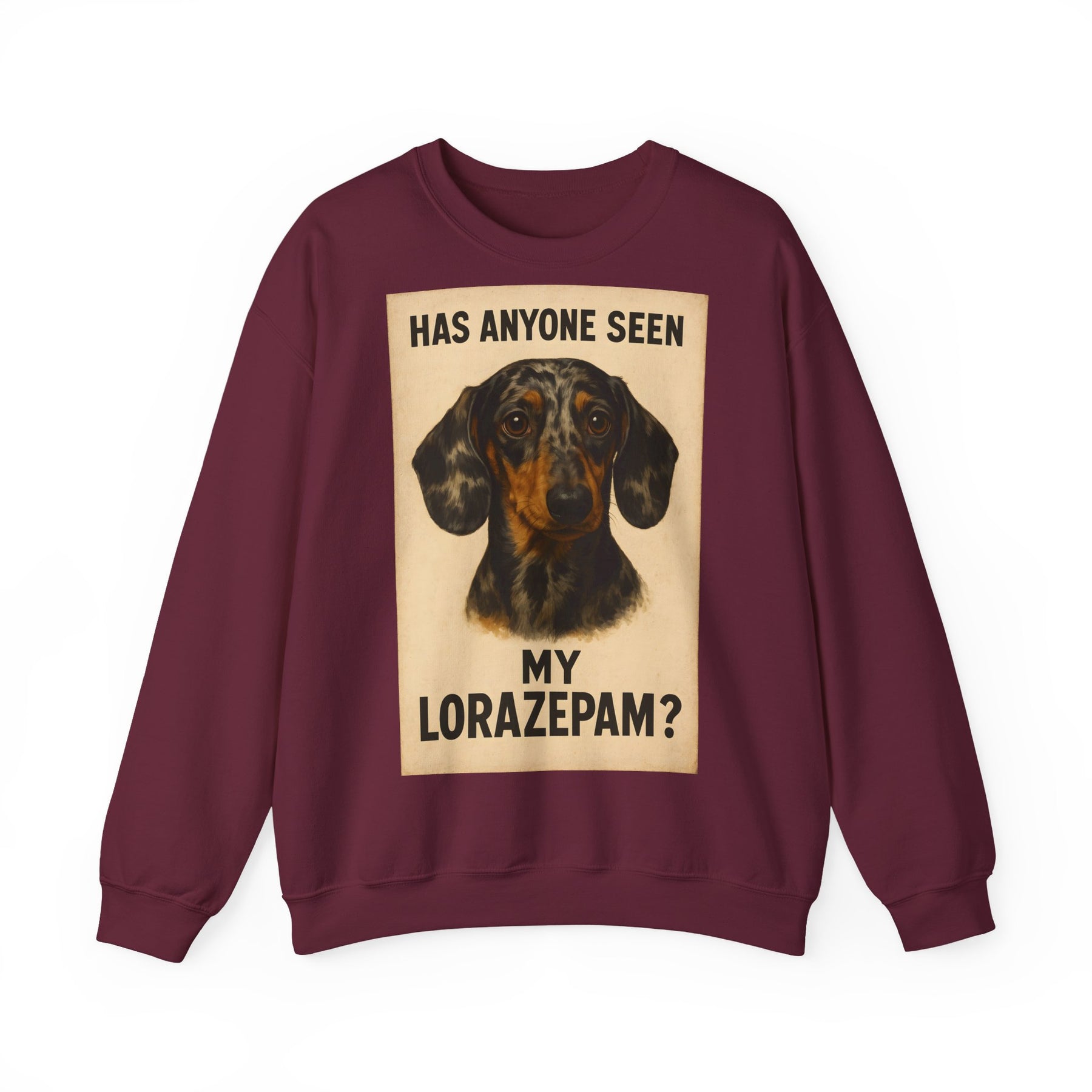 Dackel Sweatshirt – „Has anyone seen my Lorazepam?“ | Lustiger Pullover für Hundefreunde mit schwarzem Humor – Lustiges Sweatshirt | True Insights – Bild 6