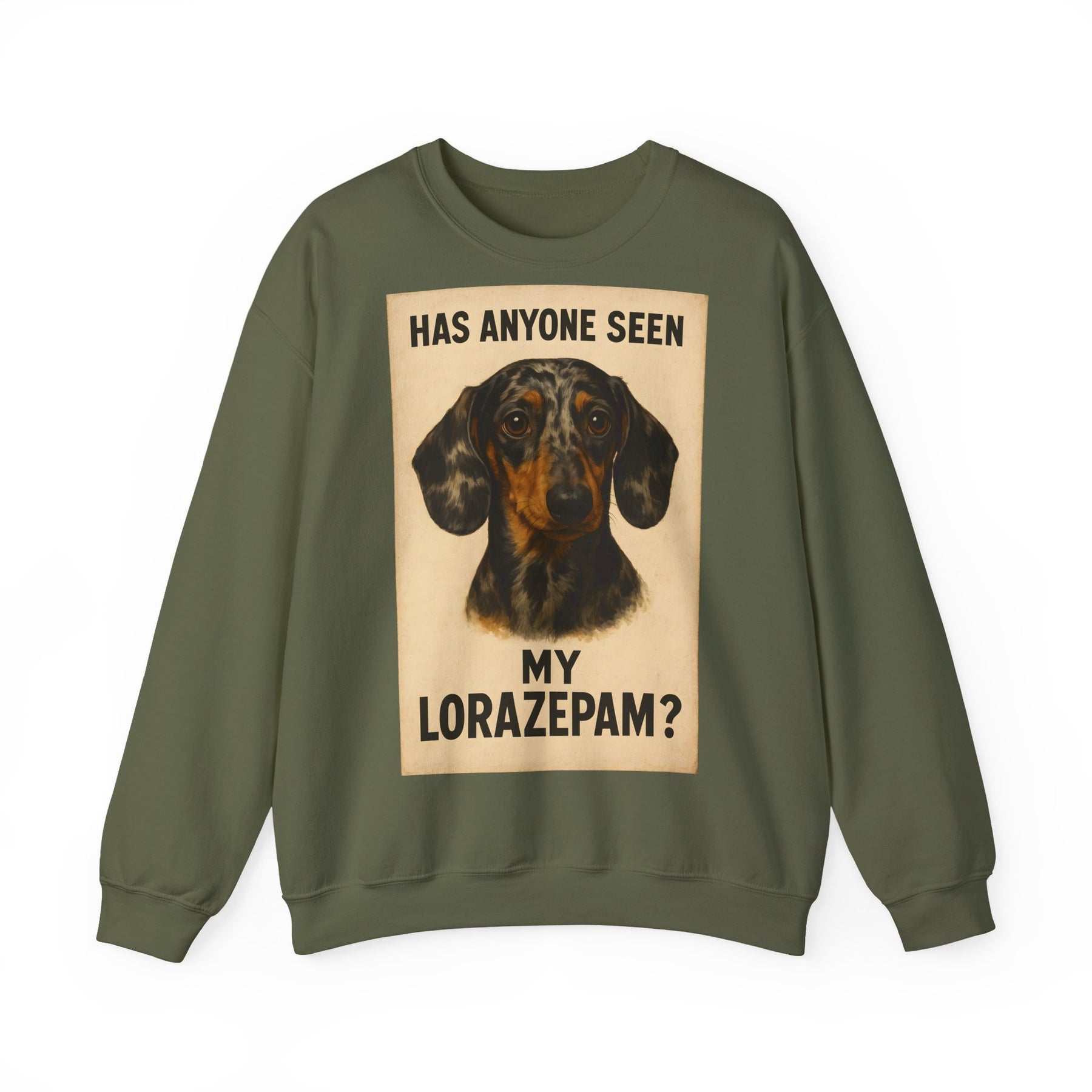 Dackel Sweatshirt – „Has anyone seen my Lorazepam?“ | Lustiger Pullover für Hundefreunde mit schwarzem Humor – Lustiges Sweatshirt | True Insights – Bild 7