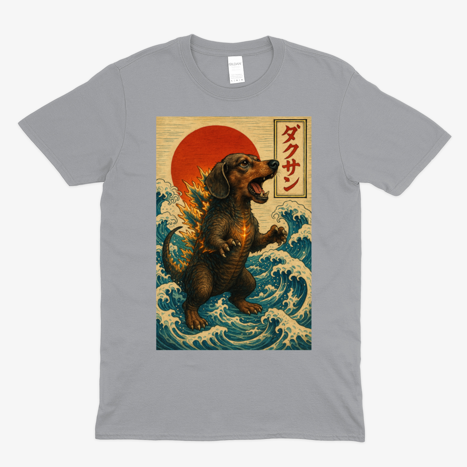 Dackel T-Shirt „Dackzilla in der Welle“ Japanischer Kaiju-Dackel im Hokusai-Stil – Lustiges T-Shirt | True Insights – Bild 7