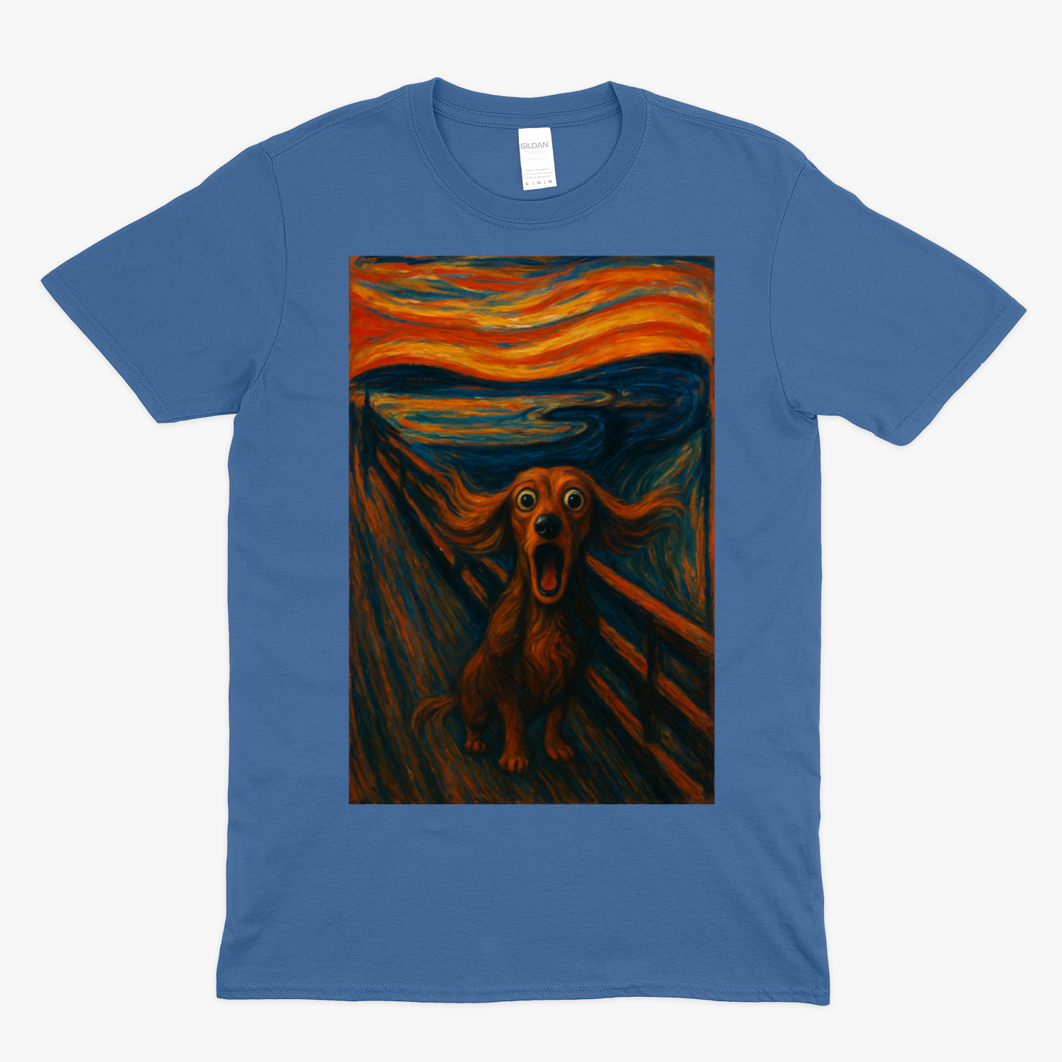 Dackel T-Shirt – „Der Schrei des Dackels“ | Satirische Kunst-Parodie – Lustiges | True Insights – Bild 10