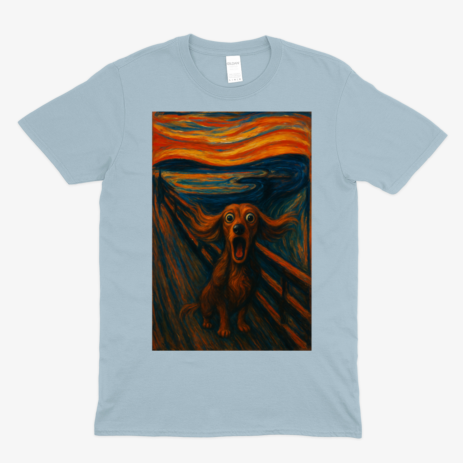 Dackel T-Shirt – „Der Schrei des Dackels“ | Satirische Kunst-Parodie – Lustiges | True Insights – Bild 11